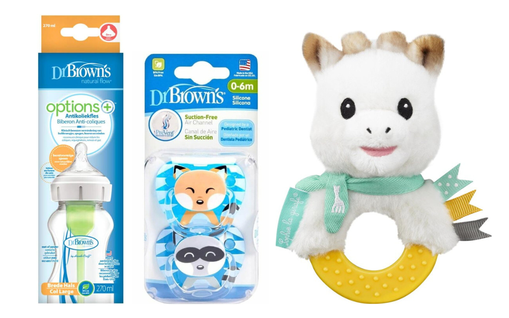 Dr. Brown's Cadeauset Jongen Blauw & Sophie de Giraf