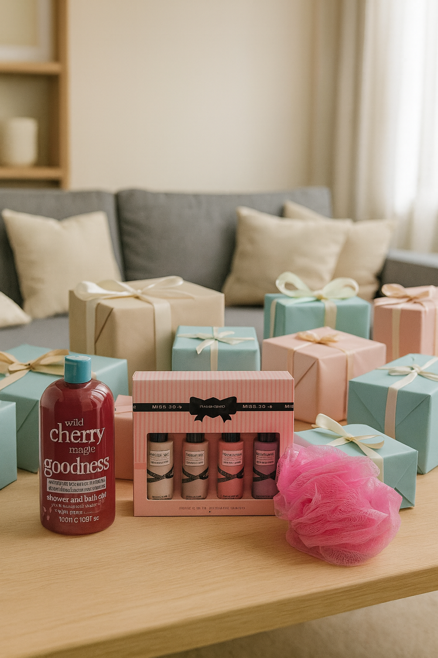 Miss so...? Cadeauset met Mini set - Douchegel & Puff Spons