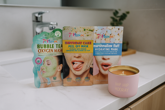 7th Heaven Verjaardag met Maskers & Kaars Cadeauset