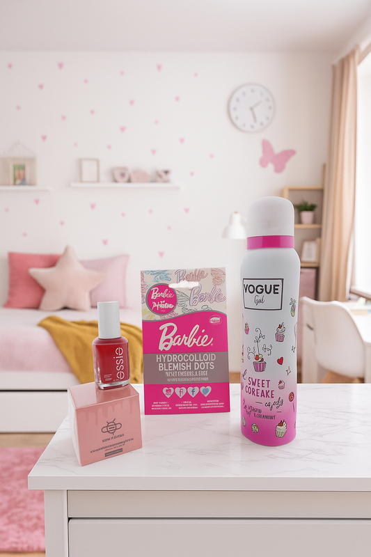 Vogue Cadeauset Roze met Nagellak - Deo - Lipbalsem - Masker Barbie