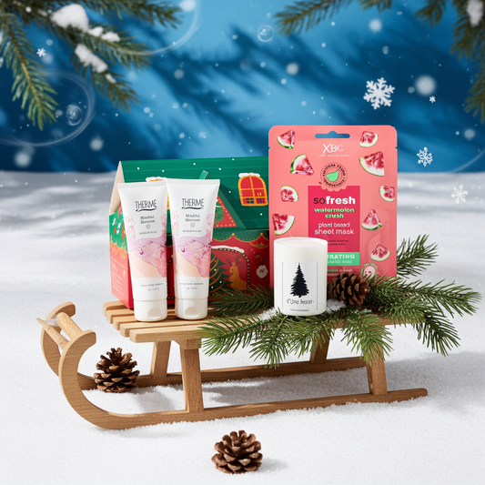 Therme Cadeauset Kerst Mindful Blossom Douche - Handbalm - Masker & Fijne Kerst Kaars