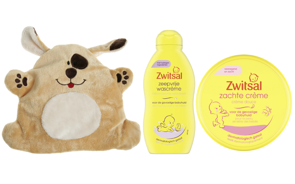 Zwitsal Cadeauset Baby & Cherry Belly Warmteknuffel Hond