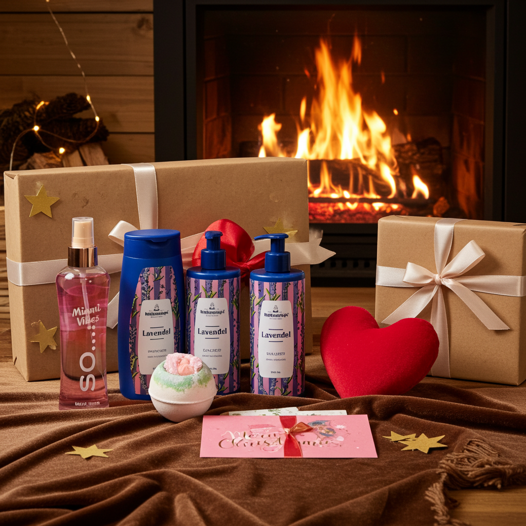 Melkmeisje Cadeauset Kerst Lavendel Douche & Handzeep - So… Body Mist - Hartje kersenpit & Buisbal Flamingo