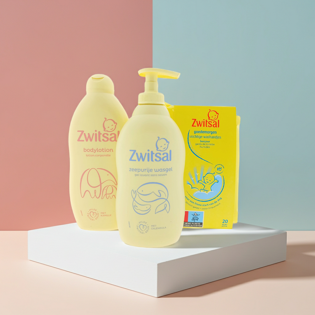 Zwitsal Baby Cadeauset Douche & Body met washandjes