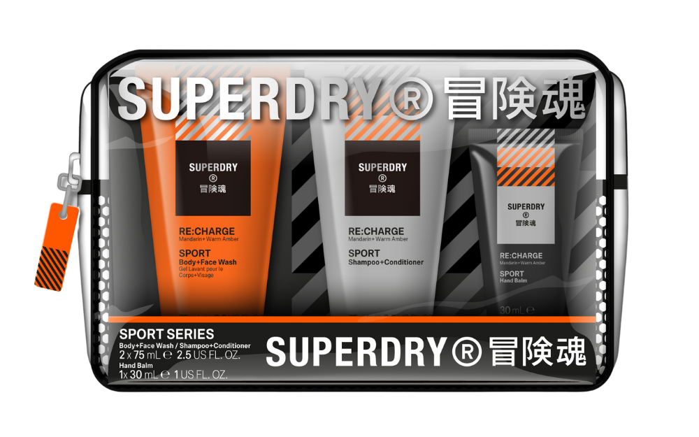 Superdry Cadeauset Sport Toilettas RE:charge
