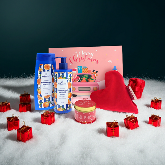 Melkmeisje Cadeauset Kerst Sinaasappel Douche & Handzeep - Kaars Kerstwensen