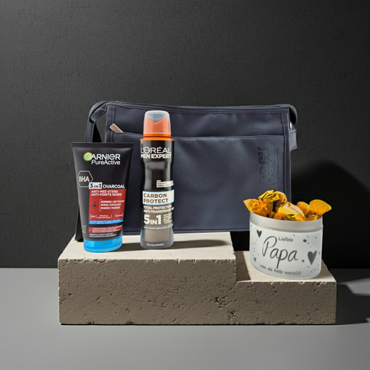 Loreal Men Expert Carbon Cadeauset Deo & Gezichtsverzorging met Snoepblikje Toilettas