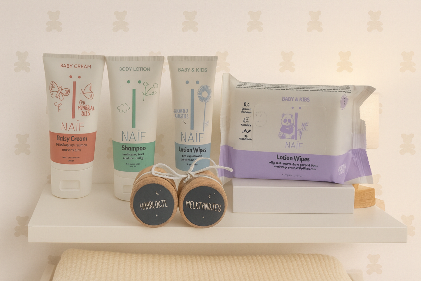 Naif Baby Kraamcadeau Verzorging - Billendoekjes & Bewaardoosjes