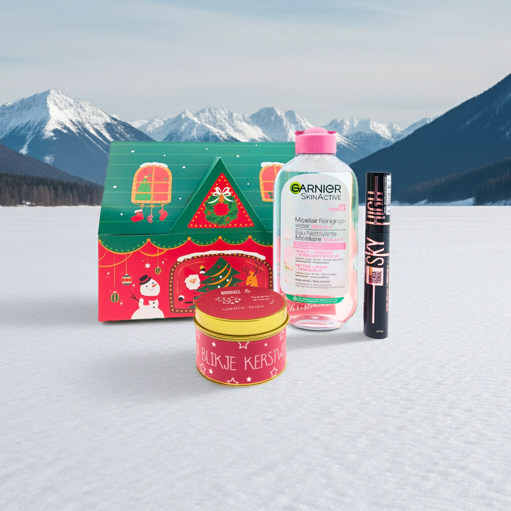 Garnier Cadeauset Kerst Micellair Water - Maybelline Mascara Black & Kaars Kerstwensen