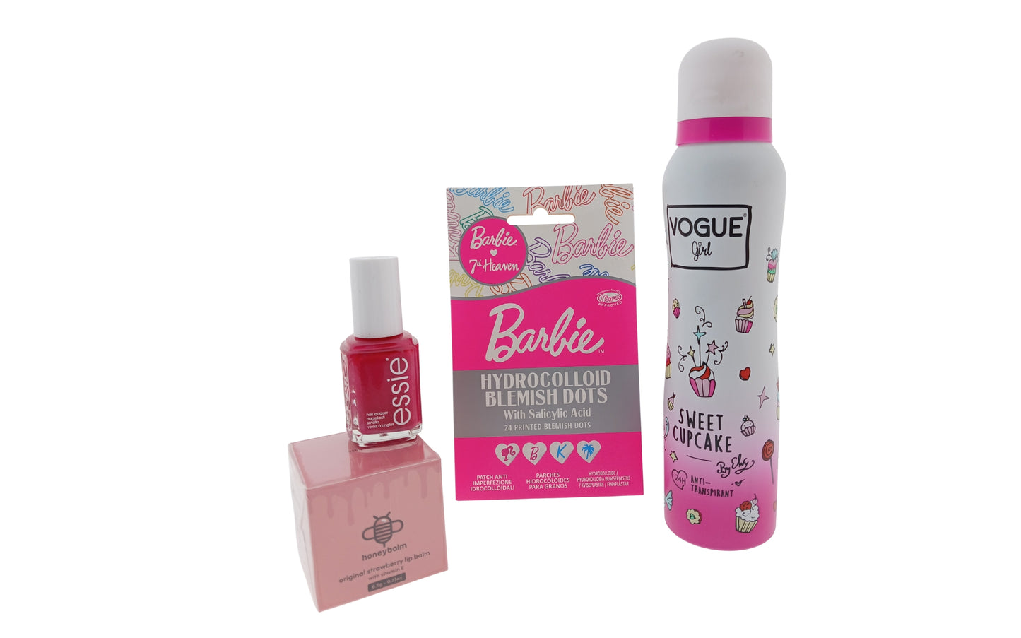Vogue Cadeauset Roze met Nagellak - Deo - Lipbalsem - Masker Barbie