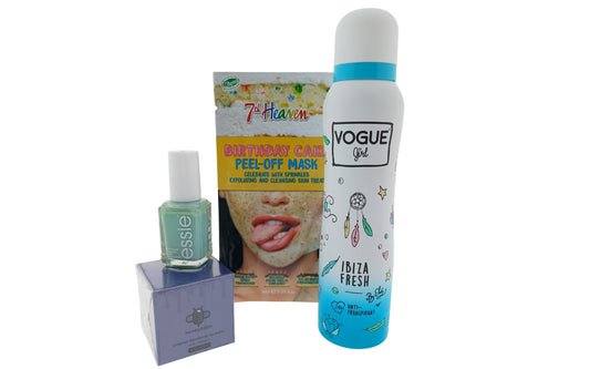 Vogue Verzorging Cadeauset met Nagellak - Masker - Lippenbalsem en Deo
