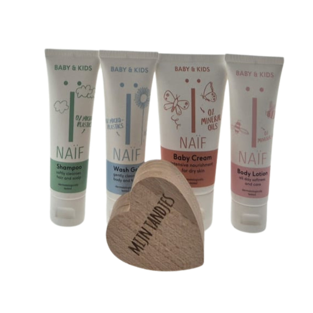 Naif Baby Kraamcadeau Verzorging Mini's met Tandbewaardoosje