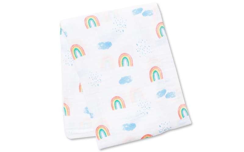 Lulujo Swaddle 120x120 Katoen Regenboog