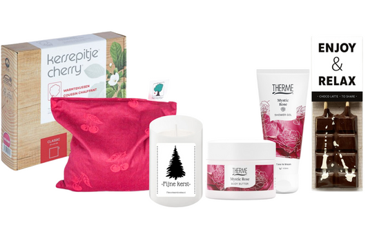 Therme Cadeauset Warme Kerst Chocolade & Warmtekussen Mystic Rose