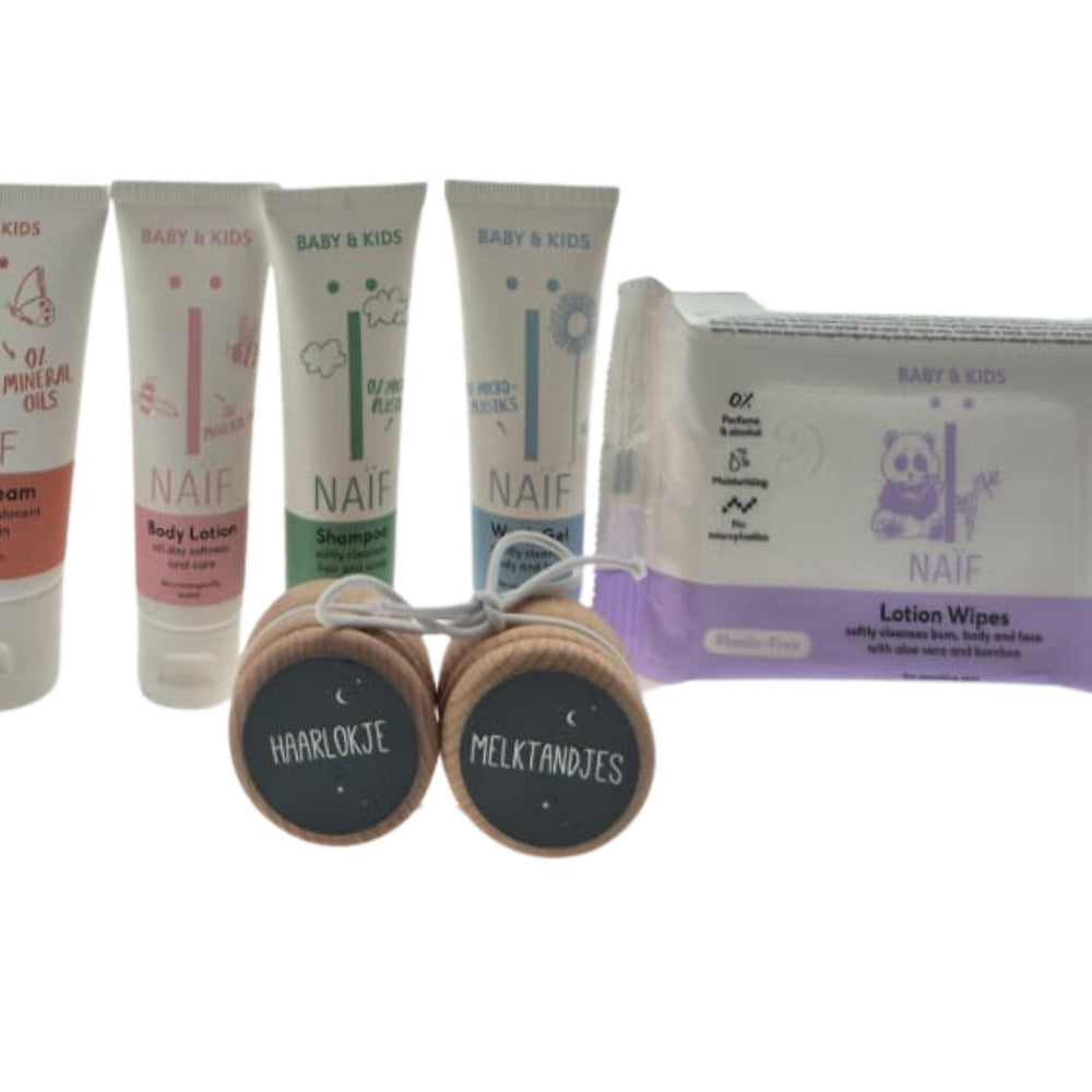 Naif Baby Kraamcadeau Verzorging - Billendoekjes & Bewaardoosjes