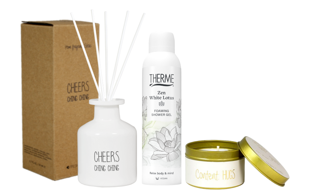 My Flame Cadeauset Cheers Geurstokjes & Therme Zen White Lotus