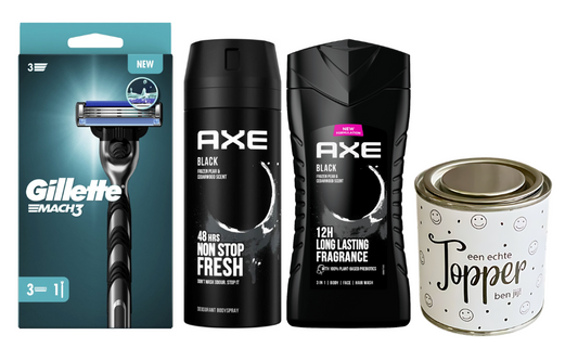 Gillette Cadeauset Mach3 & Axe Black Topper