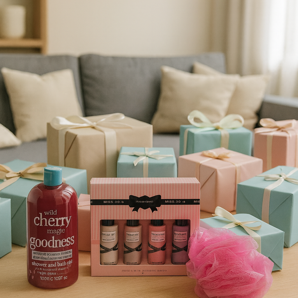 Miss so...? Cadeauset met Mini set - Douchegel & Puff Spons