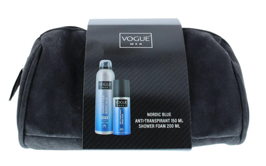 Vogue Cadeauset Men Nordic Blue Toilettas Leer
