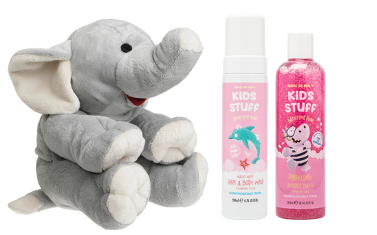 Cherry Belly Cadeauset Kersenpit Warmteknuffel Olifant & Kids Stuff Bad Roze