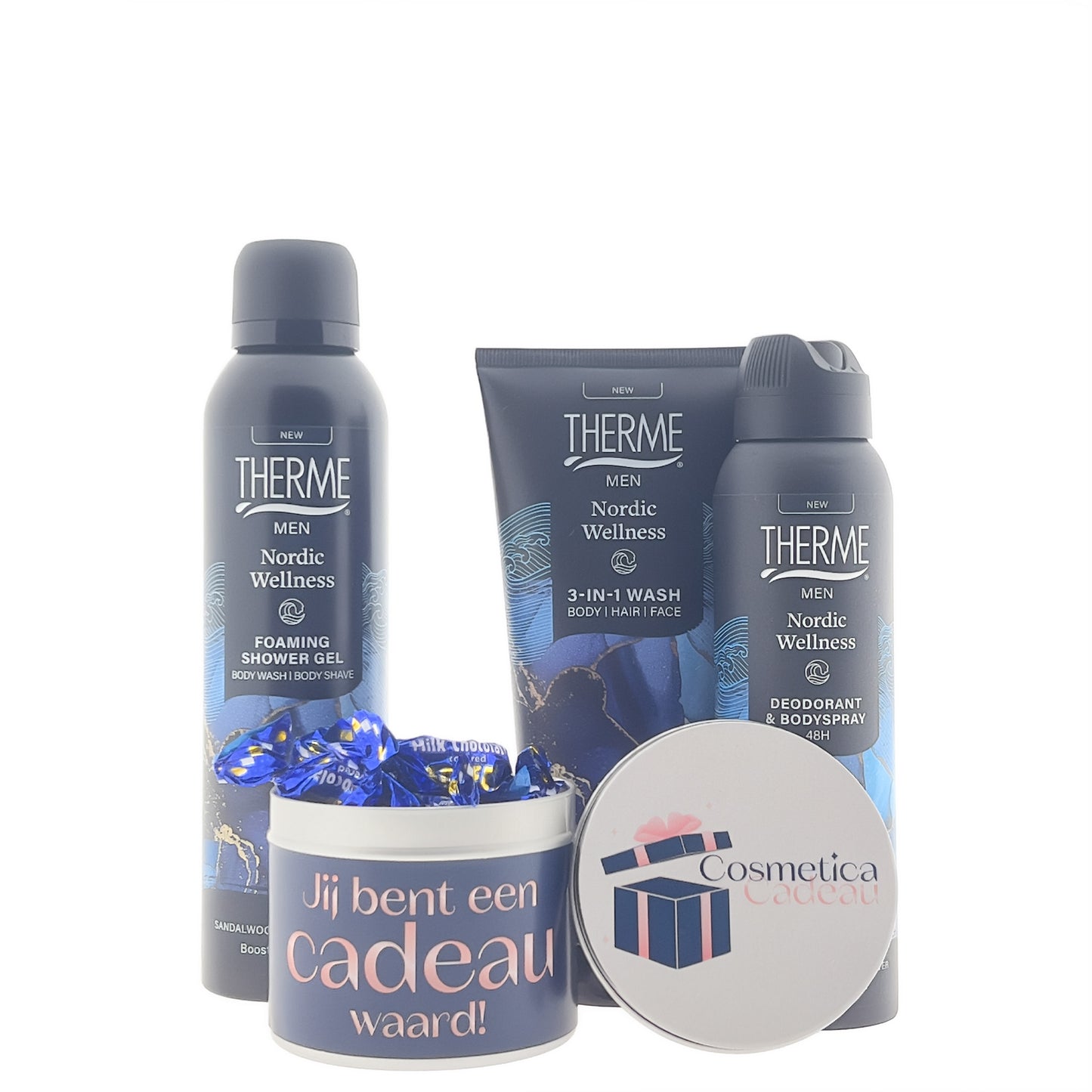 Therme Nordic Wellness Cadeauset met Snoepblikje jij bent een cadeau waard