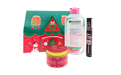 Garnier Cadeauset Kerst Micellair Water - Maybelline Mascara Black & Kaars Kerstwensen