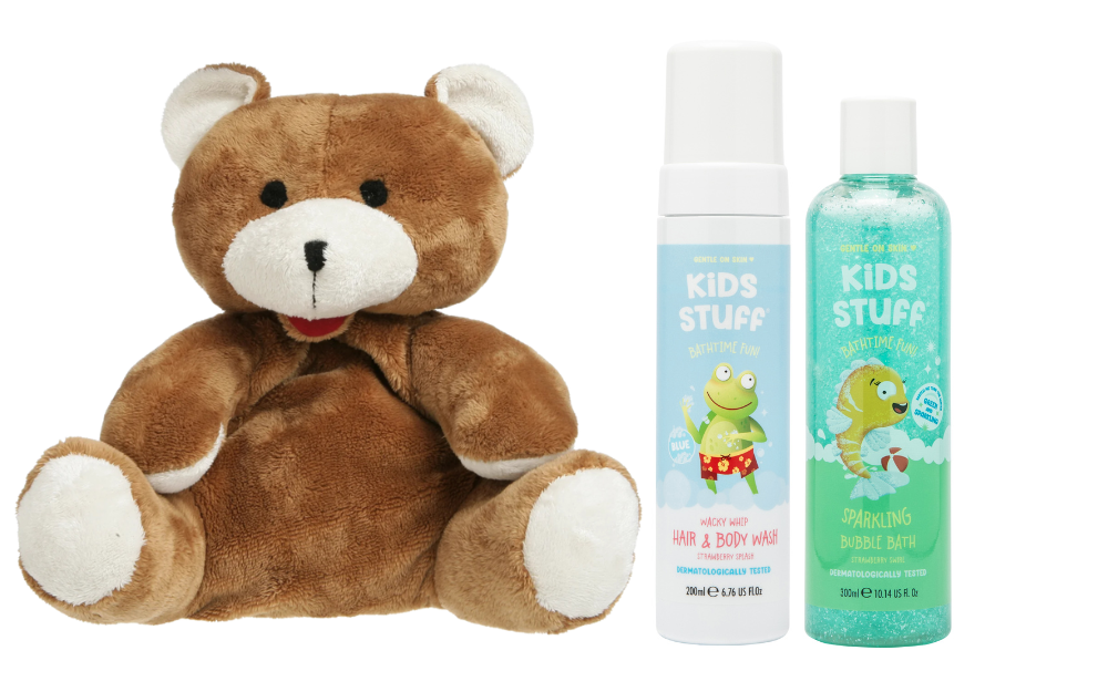 Cherry Belly Cadeauset Kersenpit Warmteknuffel Beer & Kids Stuff Bad Blauw