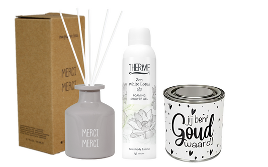 My Flame Cadeauset Merci Geurstokjes & Therme Zen White Lotus