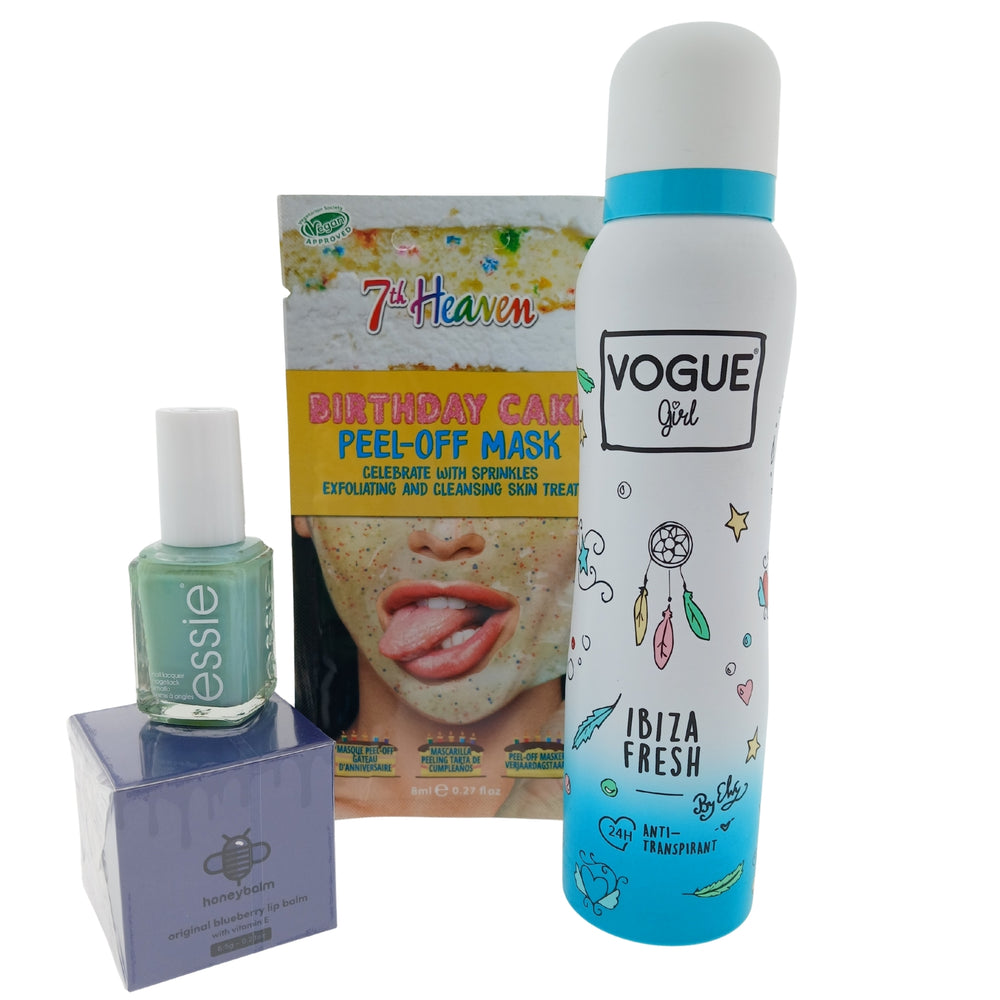 Vogue Verzorging Cadeauset met Nagellak - Masker - Lippenbalsem en Deo