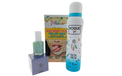Vogue Verzorging Cadeauset met Nagellak - Masker - Lippenbalsem en Deo