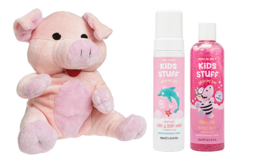 Cherry Belly Cadeauset Kersenpit Warmteknuffel Varkentje & Kids Stuff Bad Roze