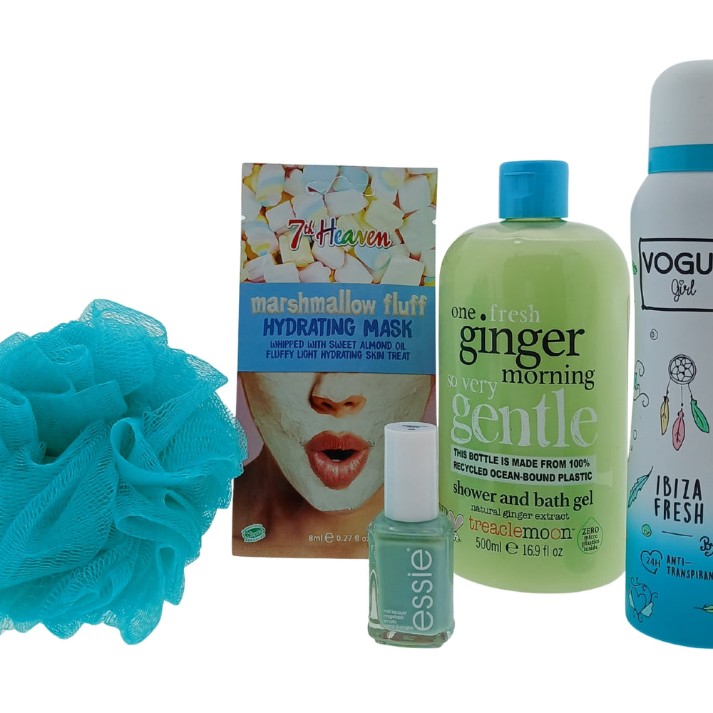 Vogue Verzorging Cadeauset met Masker - Nagellak -Deo - Douche & Puff Spons