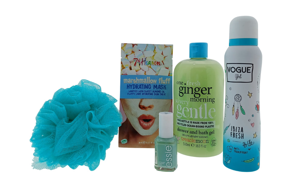 Vogue Verzorging Cadeauset met Masker - Nagellak -Deo - Douche & Puff Spons