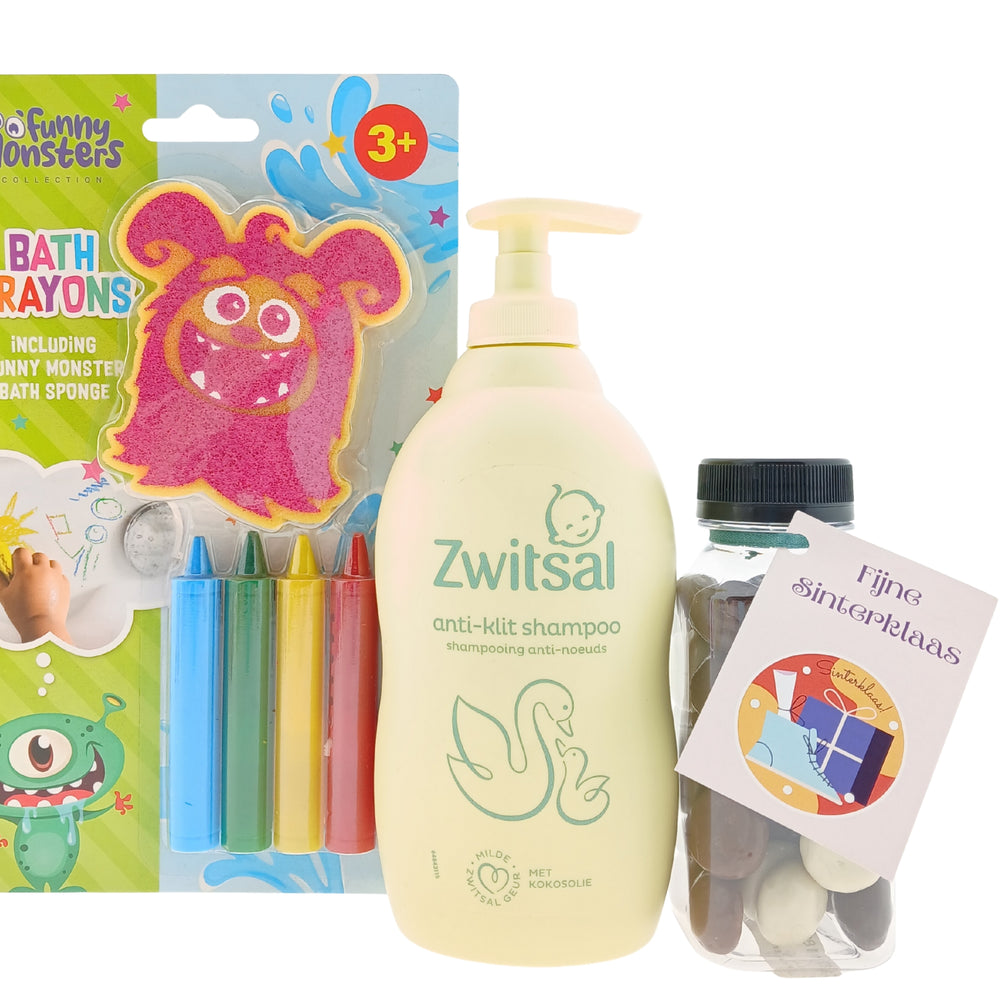 Zwitsal Kids Cadeauset Bad & Shampoo Bath Crayons, Kruidnoten - Sinterklaas