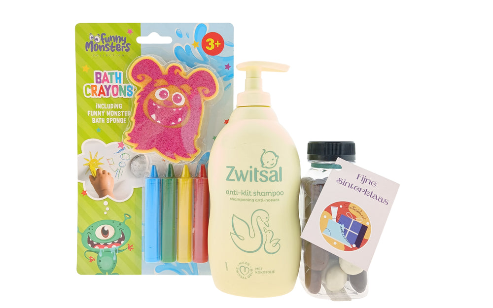 Zwitsal Kids Cadeauset Bad & Shampoo Bath Crayons, Kruidnoten - Sinterklaas