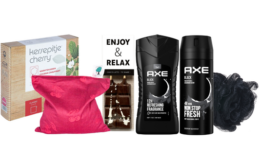 Axe Cadeauset Warme Kerst Chocolade & Warmtekussen Black