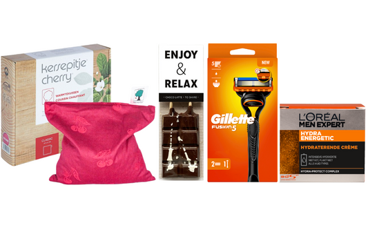 Gillette Cadeauset Warme Kerst Chocolade & Warmtekussen Fushion 5 & Men Expert