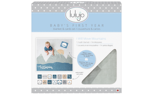 Lulujo Swaddle & Cards I Will Move Mountains