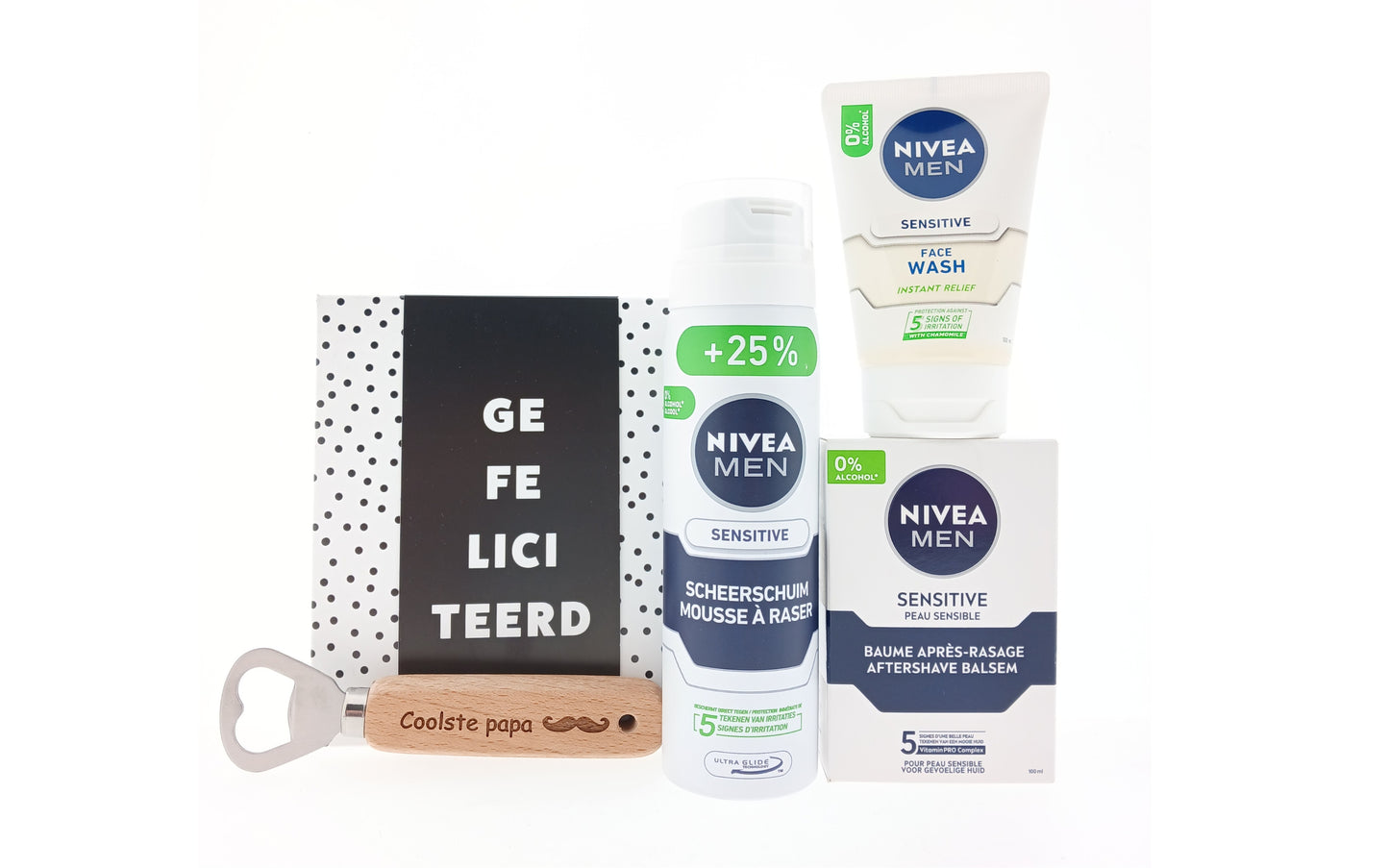 Nivea Sensitive Gezichtsverzorging met Chocoladewens & Bieropener Coolste Papa