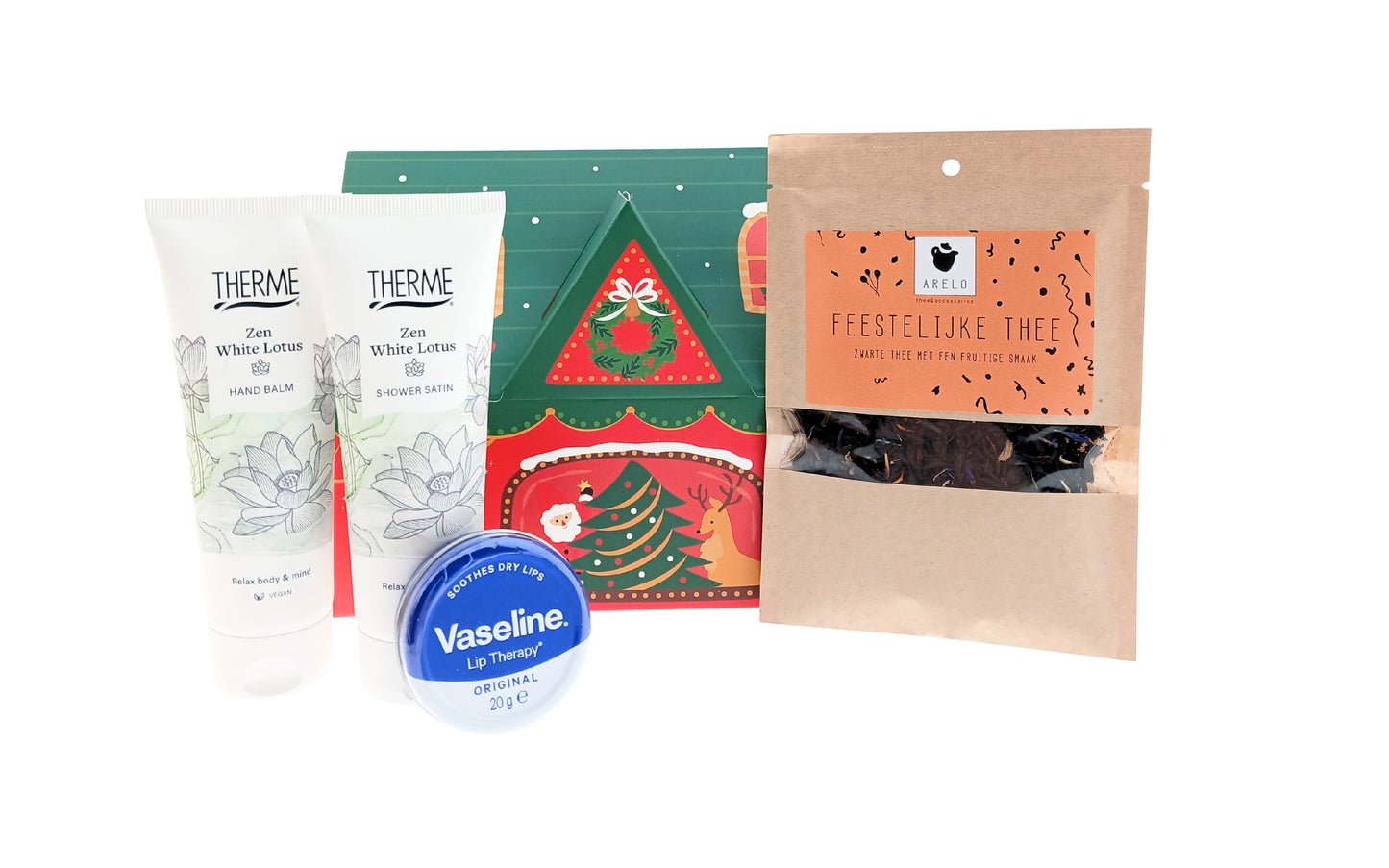 Therme Cadeauset Zen White Lotus Douche, Vaseline Blikje, Feestelijke thee