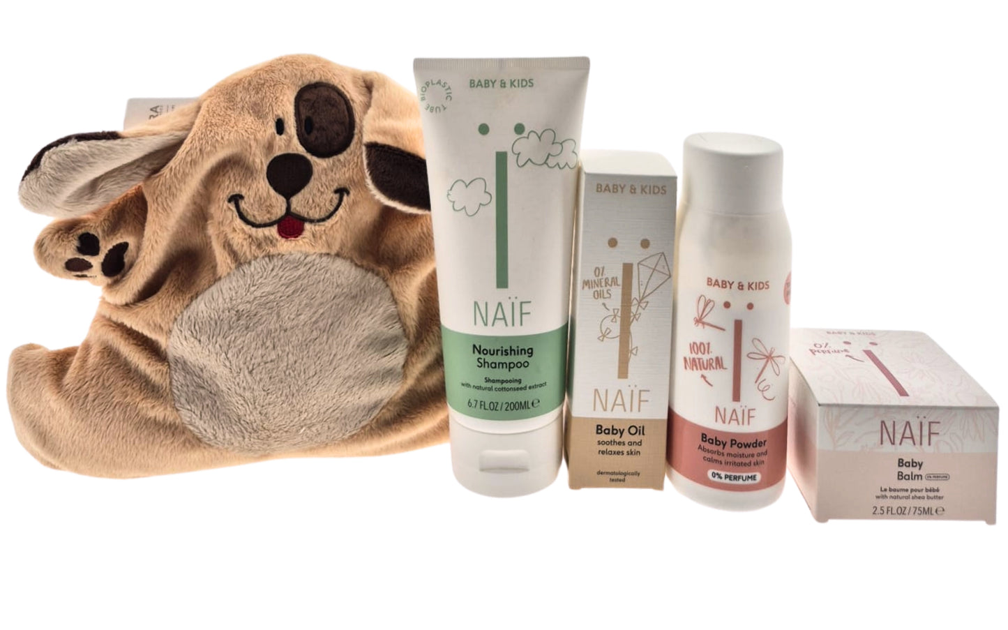 Naif Baby Cadeauset Verzorging met Warmteknuffel Hond