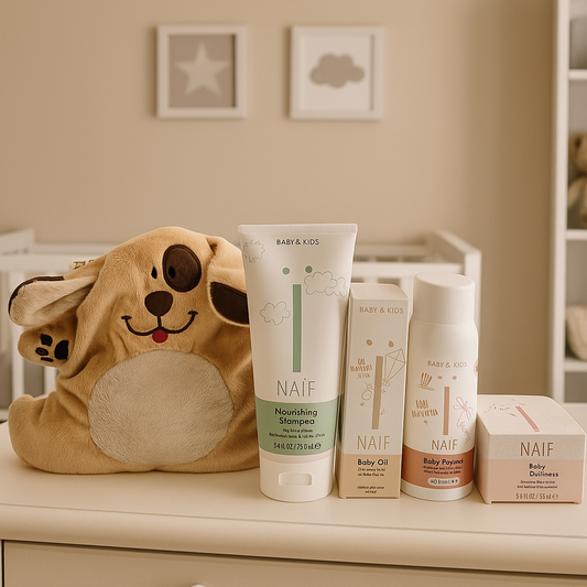 Naif Baby Cadeauset Verzorging met Warmteknuffel Hond
