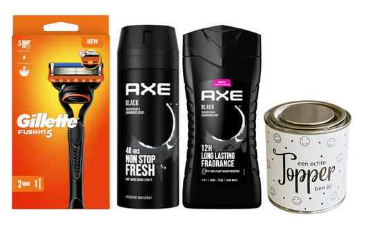 Gillette Cadeauset Fushion & Axe Black Topper