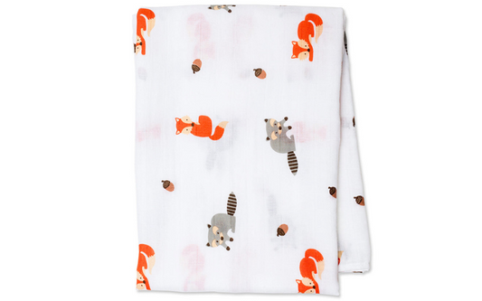 Lulujo Swaddle 120x120 Katoen Forest Friends