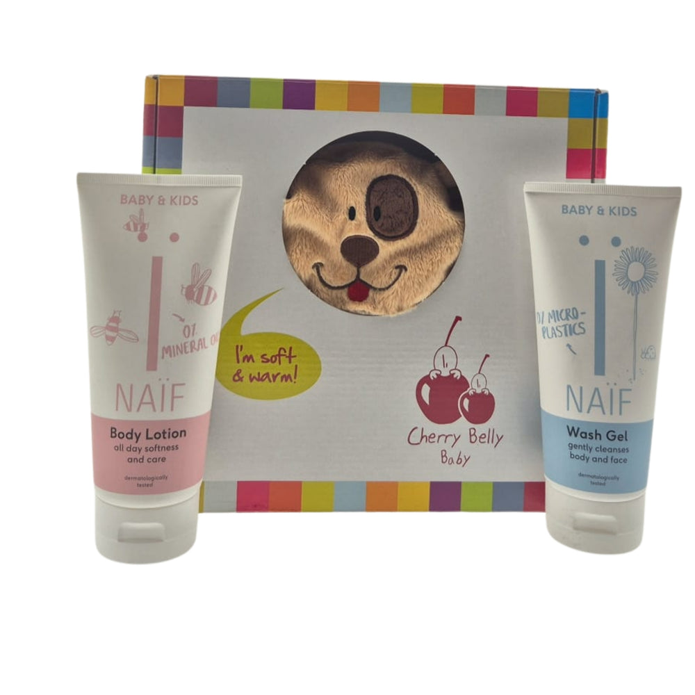 Naif Baby Cadeauset Washgel - Bodylotion & Warmteknuffel