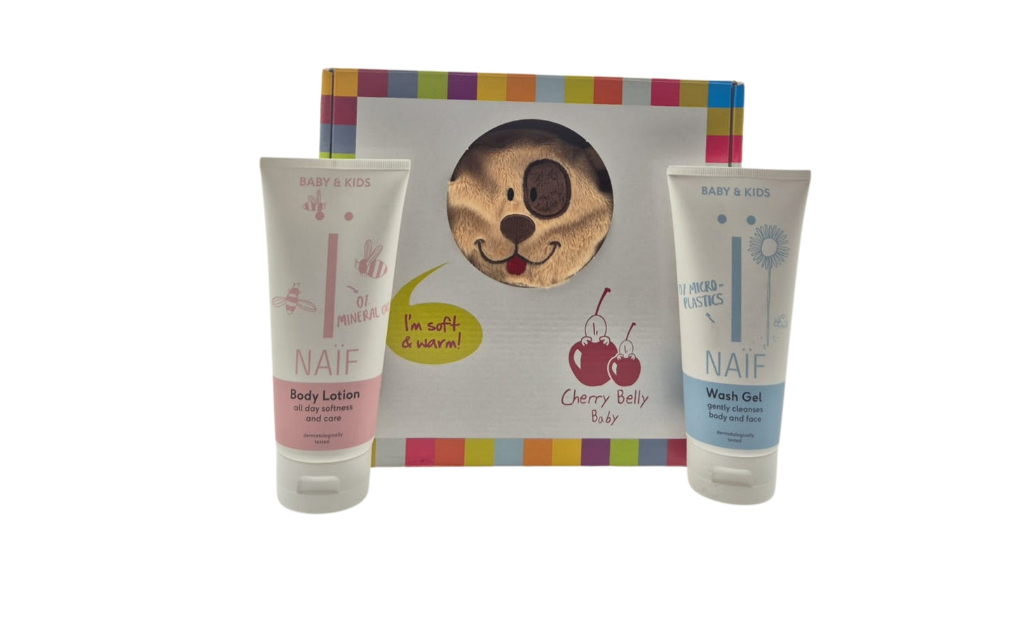 Naif Baby Cadeauset Washgel - Bodylotion & Warmteknuffel