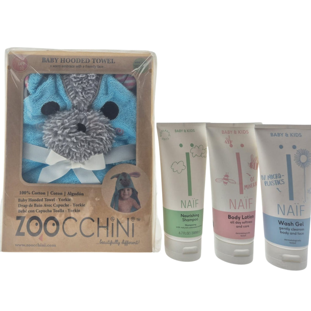 Naif Baby Cadeauset Washgel - Bodylotion & Badcape