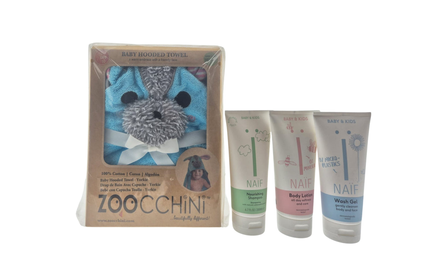 Naif Baby Cadeauset Washgel - Bodylotion & Badcape