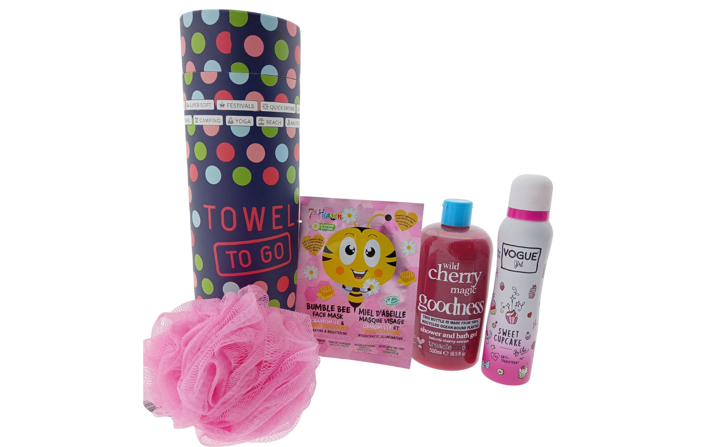 Vogue Luxe Cadeauset met Handdoek - Deo - Douche - Masker & Puff in Roze