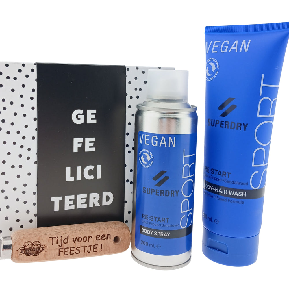 Superdry Body Re:Start Cadeauset met Chocoladewens & Bieropener
